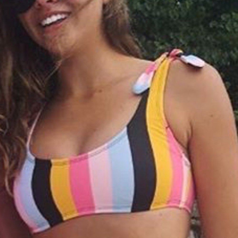 striped bikini top